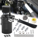 Baffled Oil Catch Can Kit Reservoir Tank with Breather Filter_36